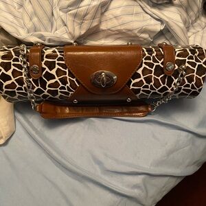 Wine bottle, carrier, and or purse giraffe print